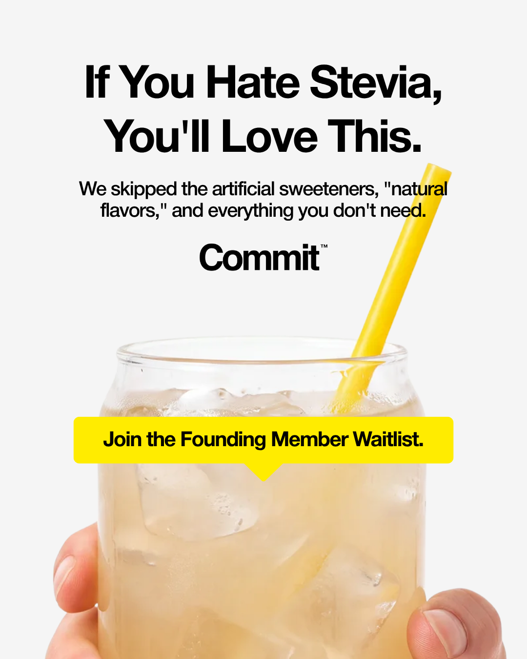 Commit Energy Mix Facebook ad: Zero Stevia. Zero Aftertaste.