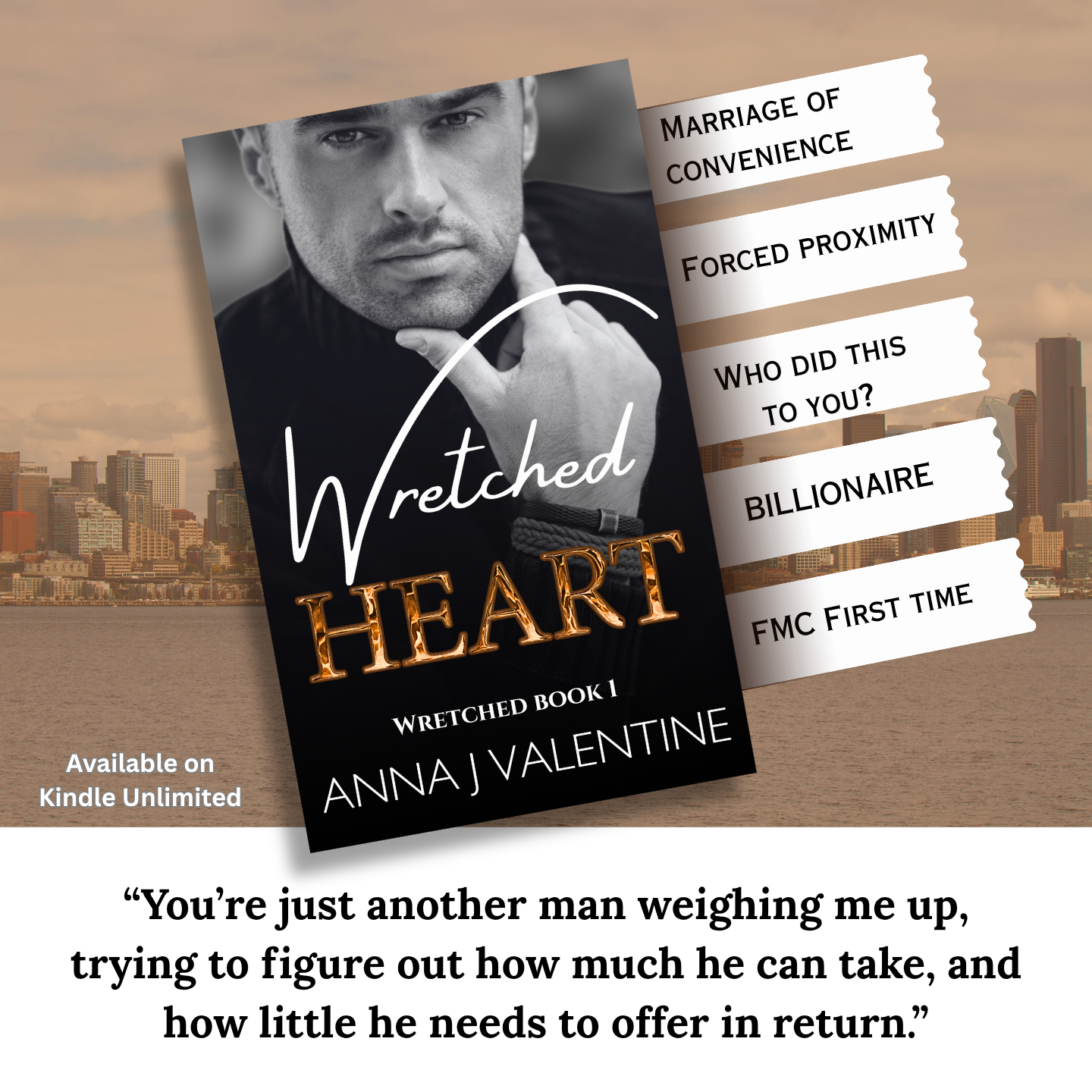 Anna J Valentine Books Facebook ad: Her first instinct was to run. Her second was to marry him.