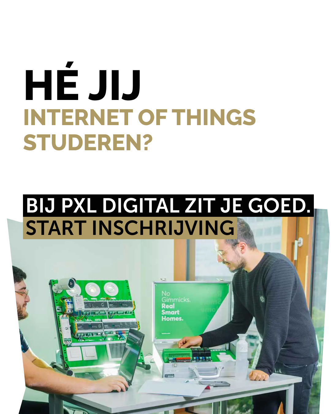 Hogeschool PXL Facebook ad: Verbind software, hardware en slimme technologie.