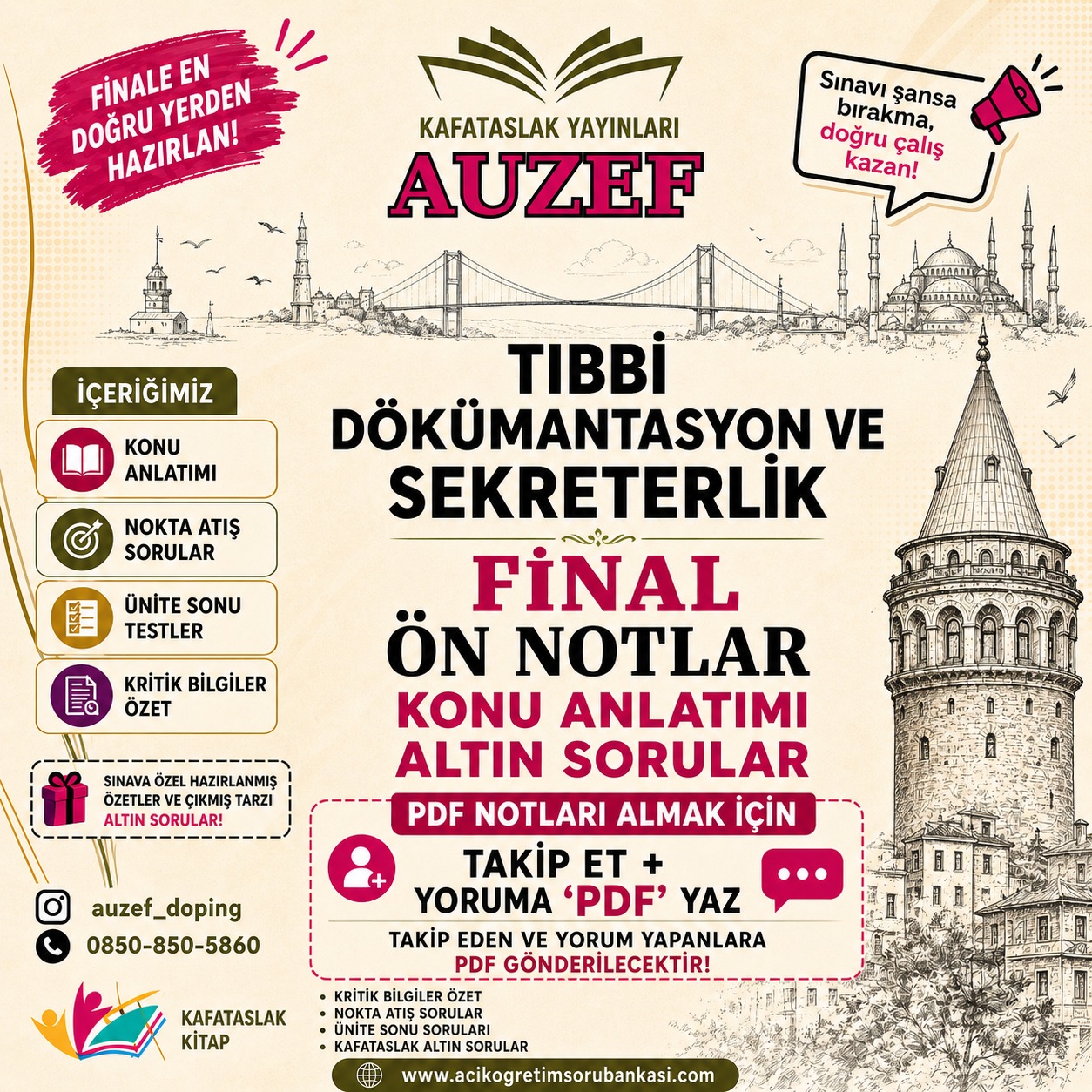 AUZEF Doping Facebook ad: **AUZEF Tıbbi Dokümantasyon ve Sekreterlik Final Hazırlığı…