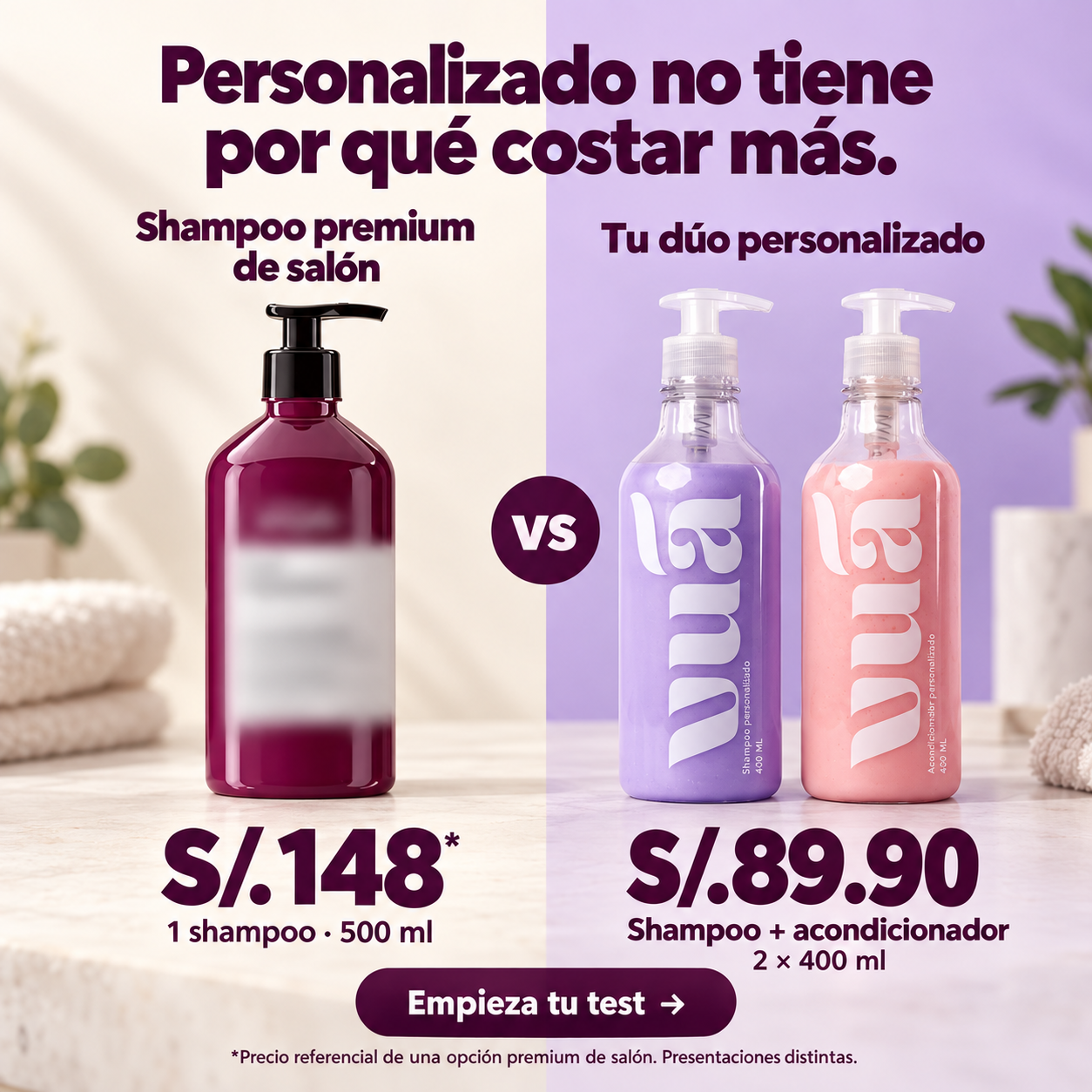 Vua Perú Facebook ad: Shampoo hecho para ti
