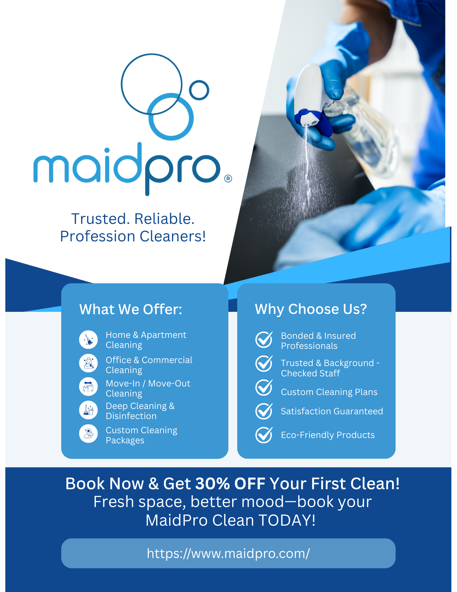 MaidPro Denver Facebook ad: 30% Off Your First Clean