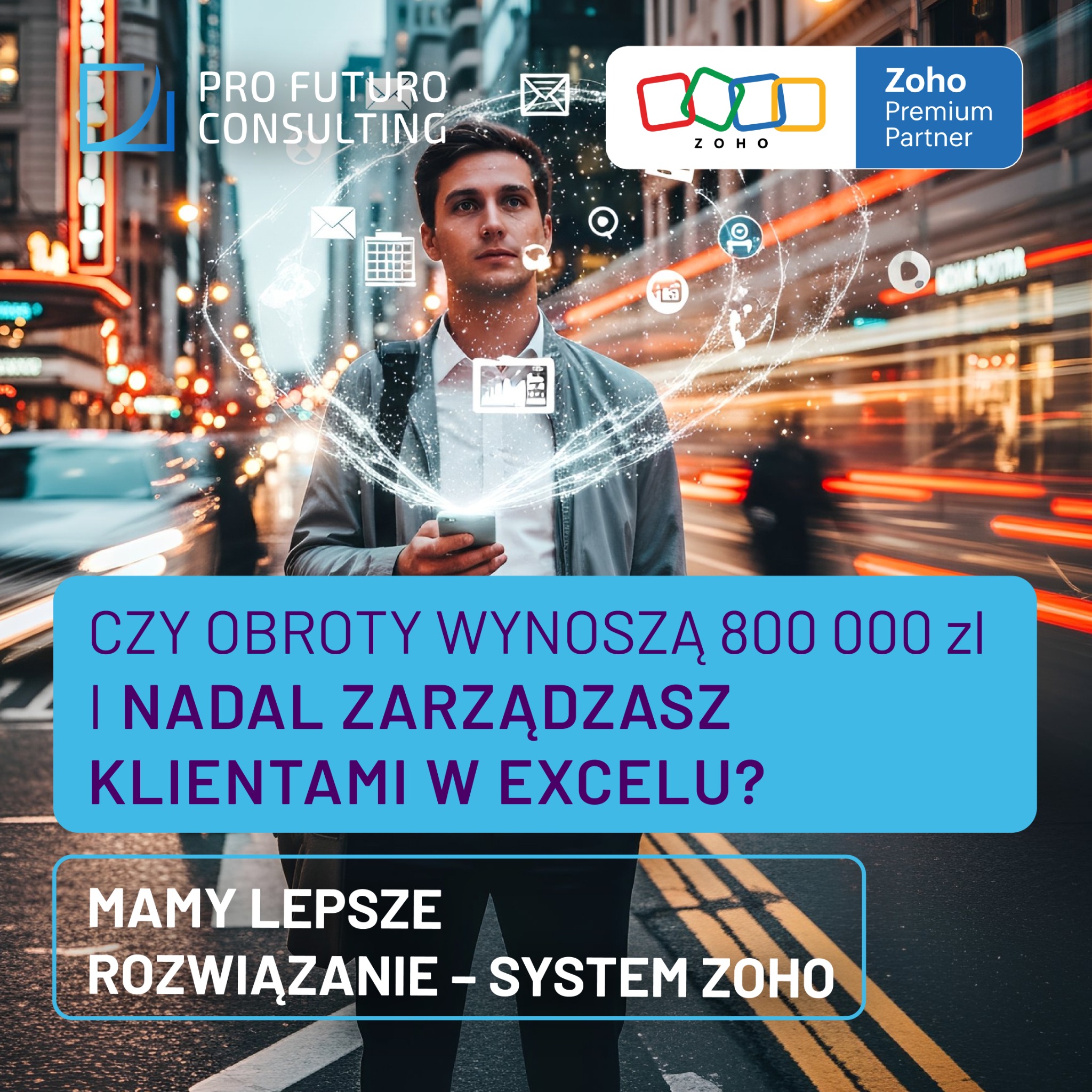 Pro Futuro Consulting Facebook ad: Koniec chaosu w firmie.