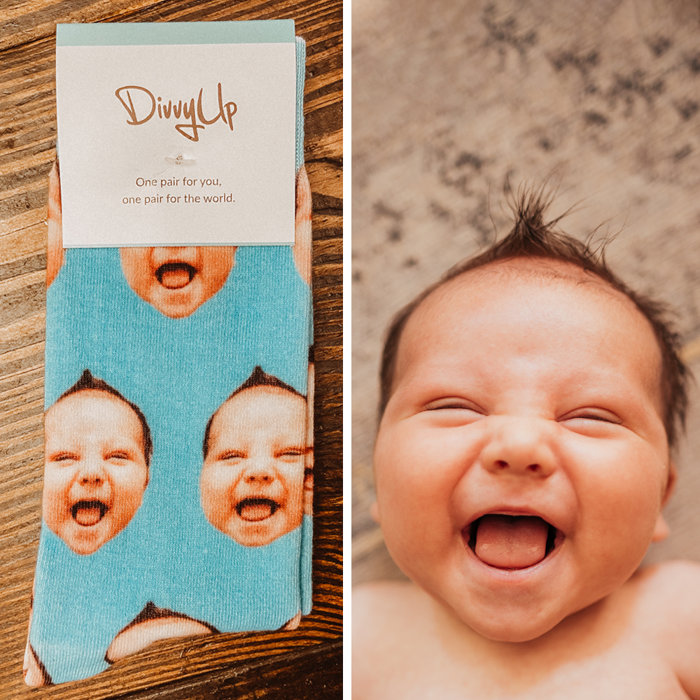 DivvyUp Facebook ad: Custom Father's Day Socks - Put Your Kid's Face On Dad's…