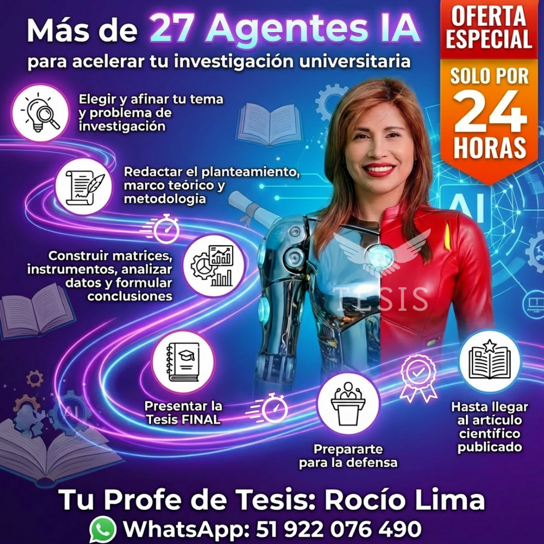 Tesis Asesoría y Capacitación de Rocio Lima Facebook ad: Más de 27 agente IA con Oferta Especial