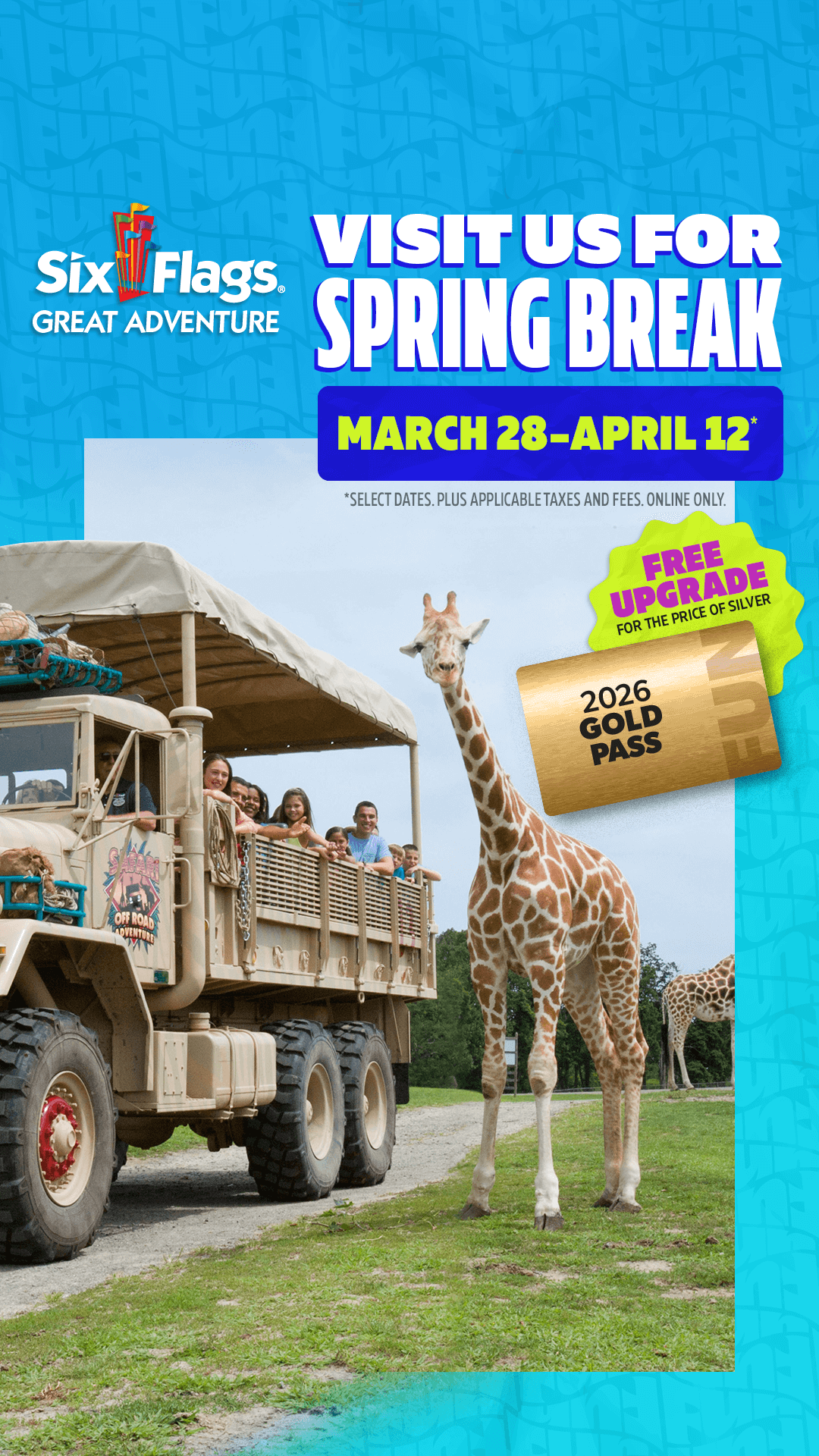 Six Flags Great Adventure Facebook ad from Mar 20, 2026