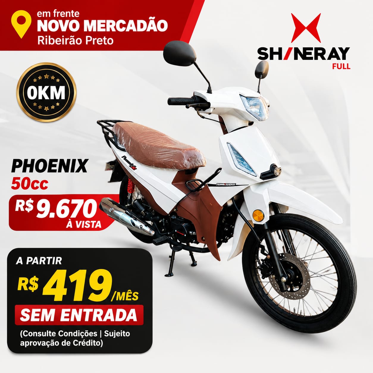 Shineray Full Facebook ad: Em frente Novo Mercadão em Ribeirão Preto