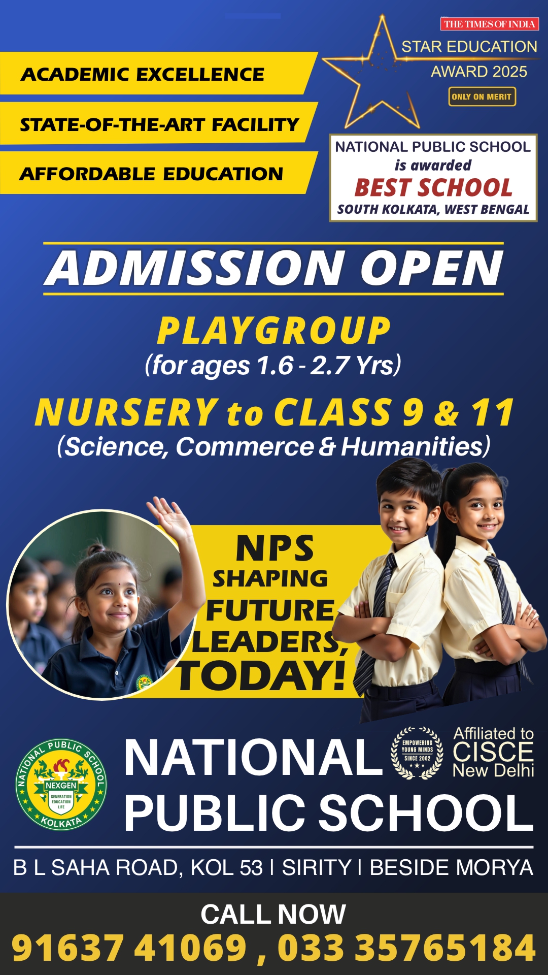 National Public School Kolkata Facebook ad: Give your child the right start and the…