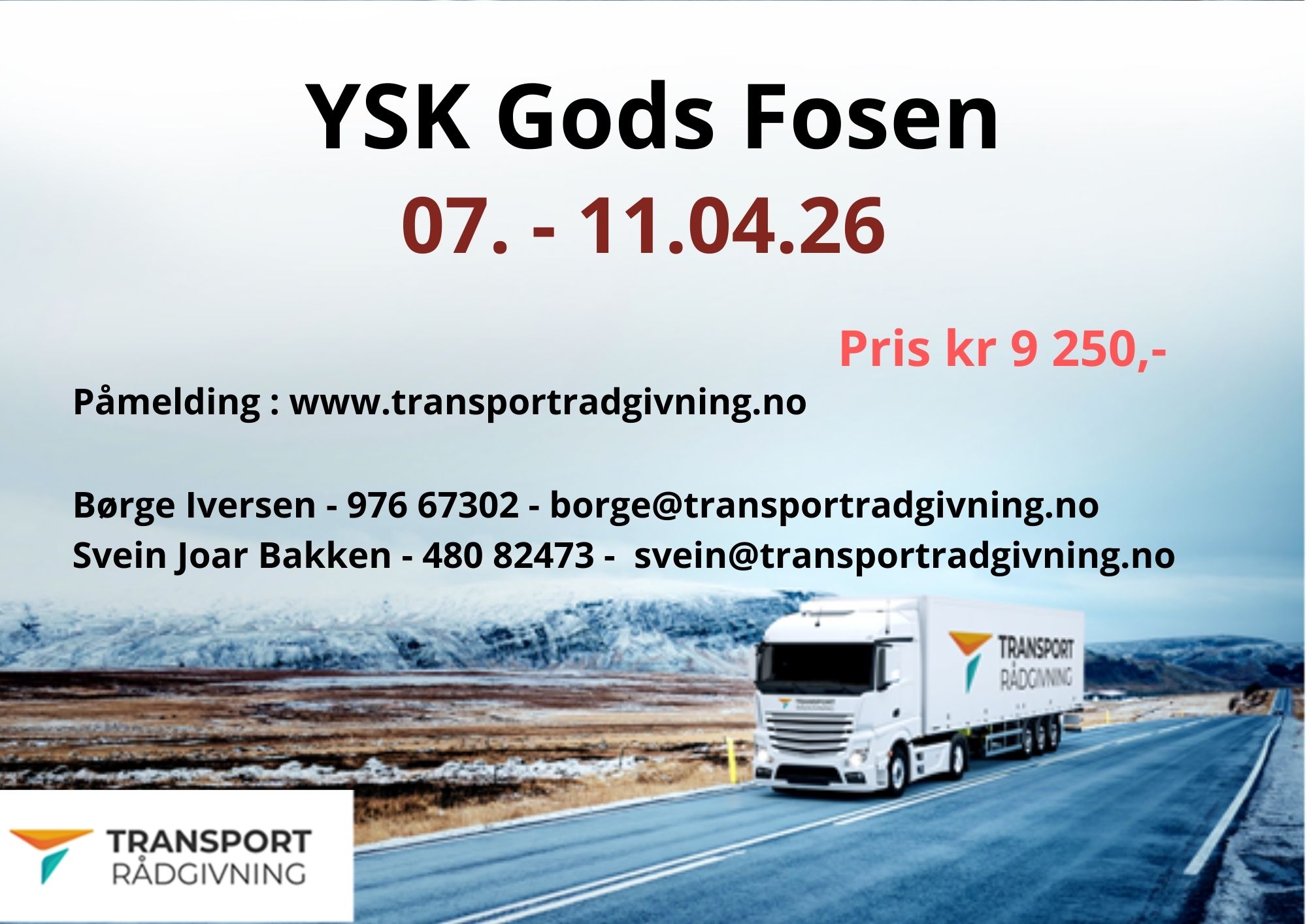 Transportrådgivning Facebook ad: transportradgivning.no, Transportrådgivning AS