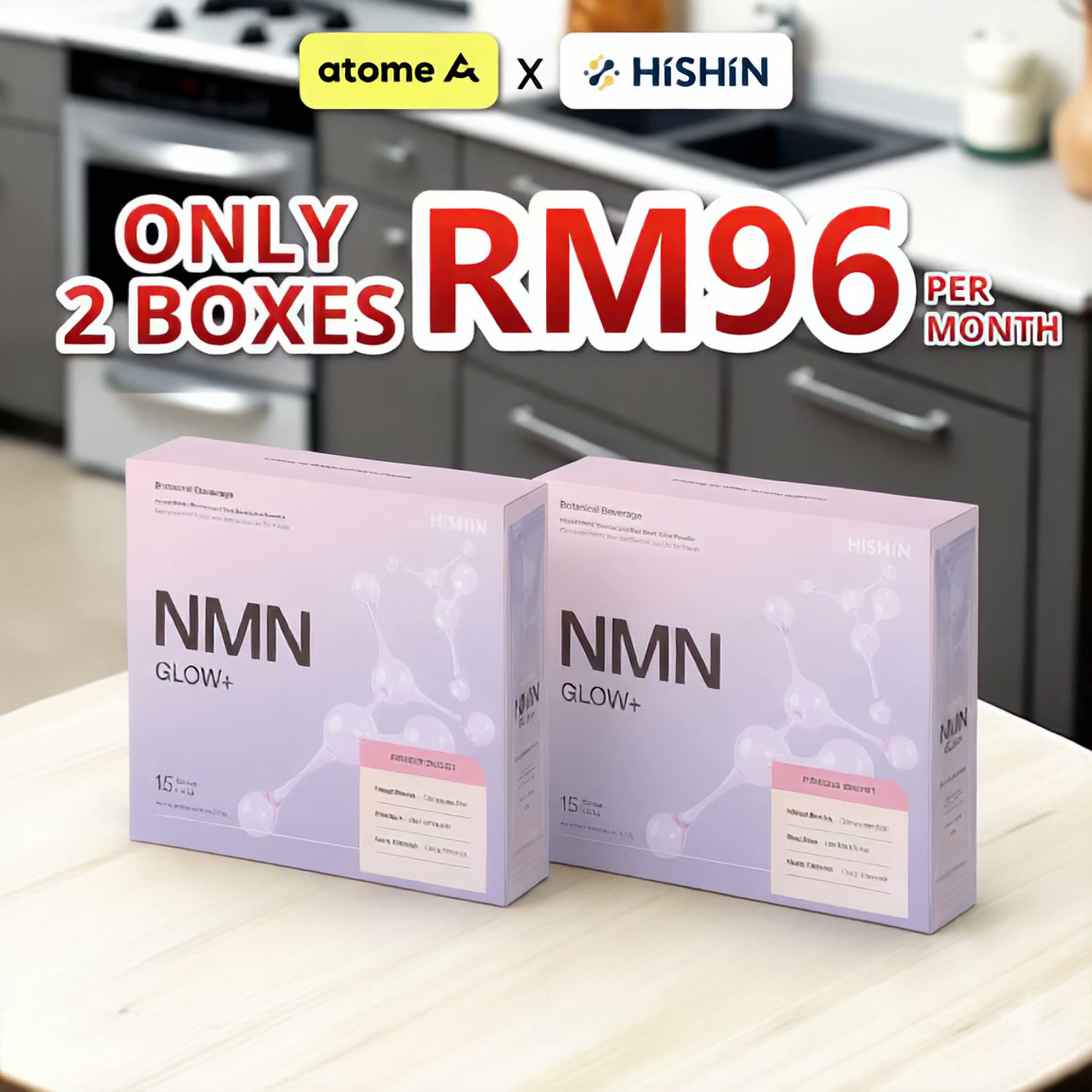 Hishin NMN Glow+ Facebook ad: Order now & get 50% OFF!