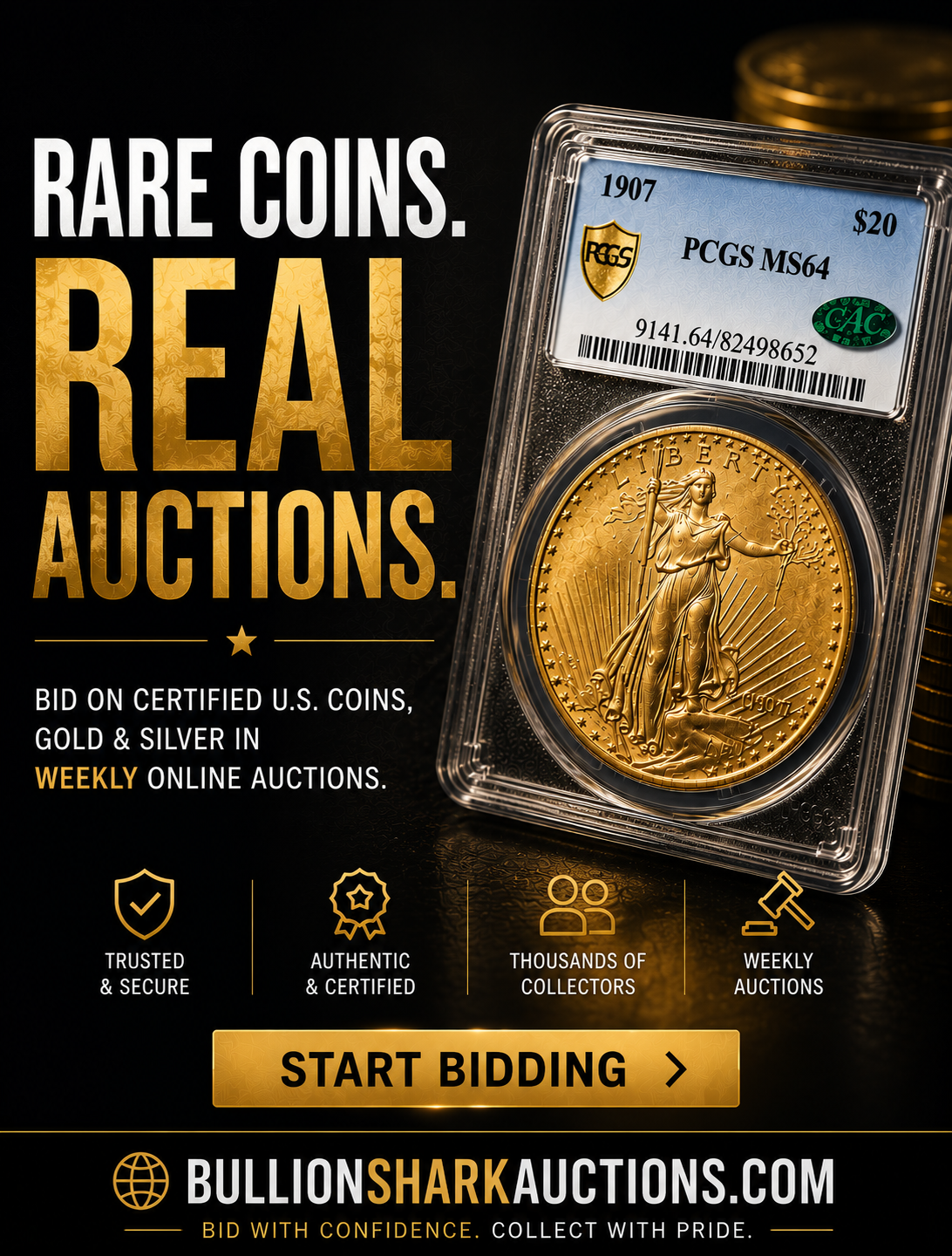 Bullion Shark Facebook ad from Jul 30, 2026