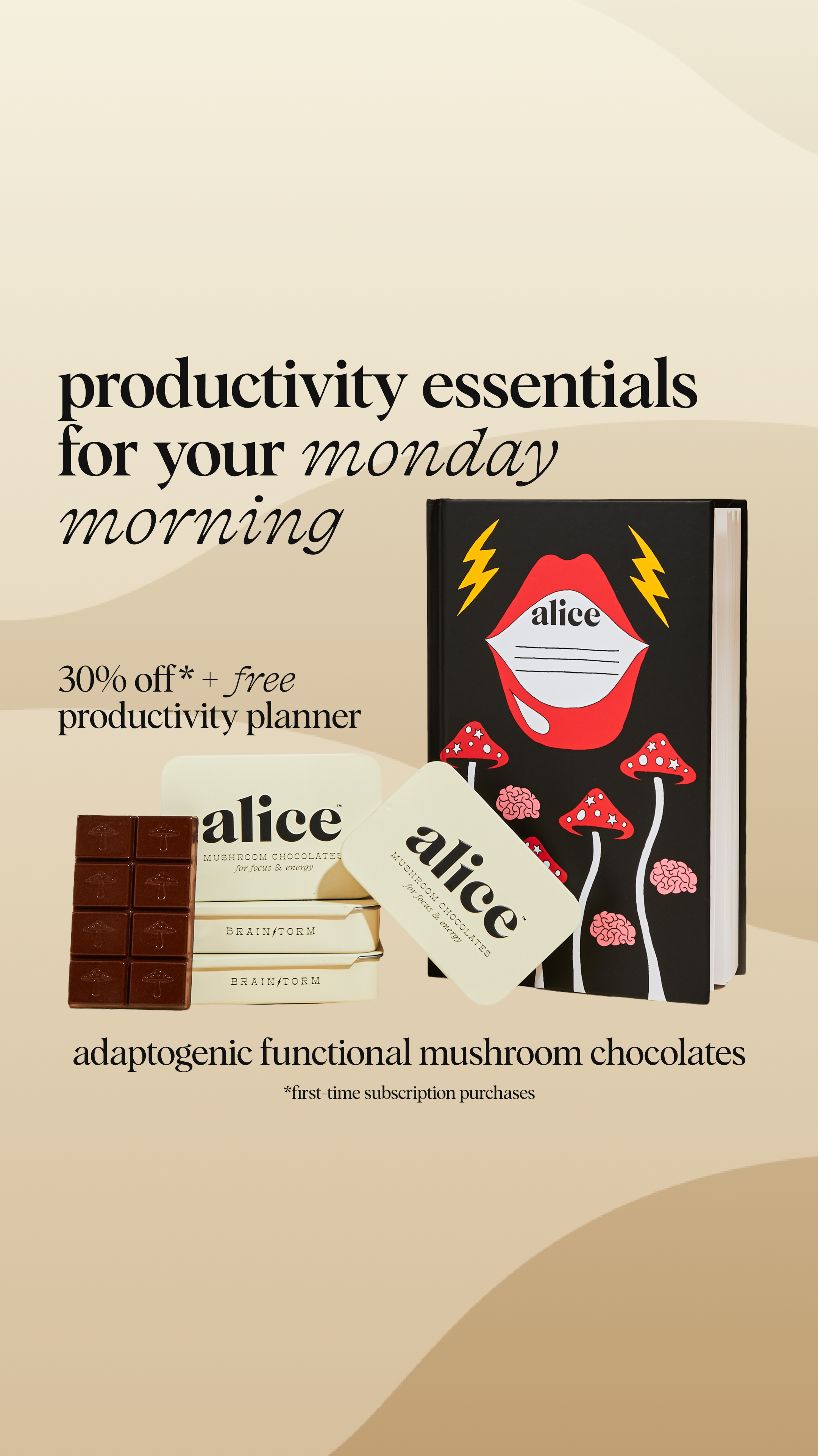 Alice Mushrooms Facebook ad