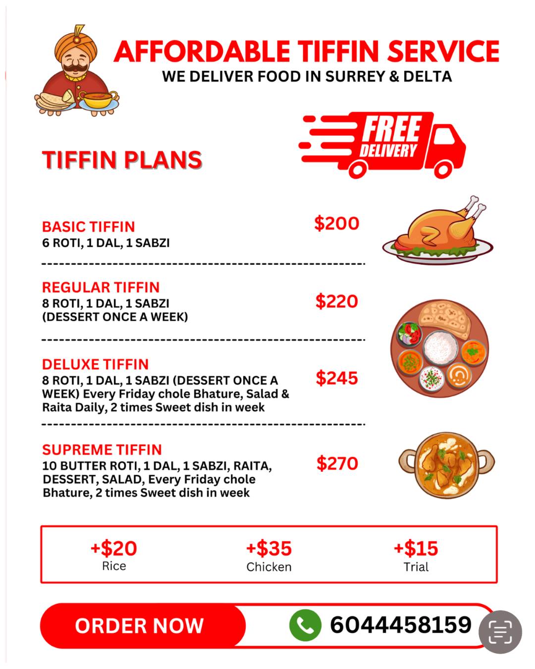 Tiffin service Facebook ad