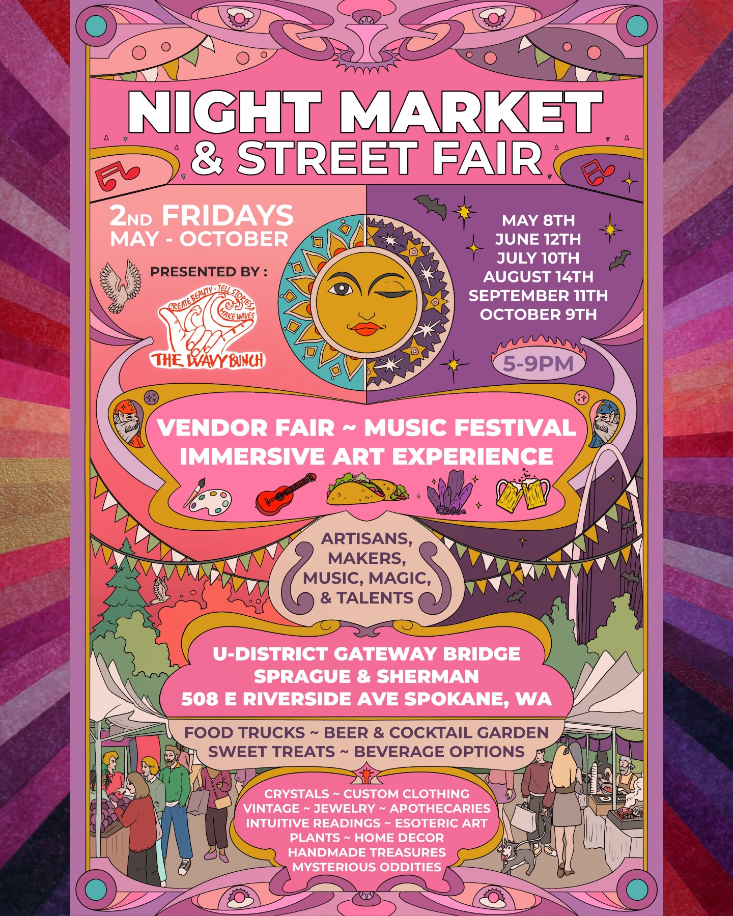 Spokane NIGHT MARKET & Street Fair Facebook ad: The NIGHT MARKET & Street Fair is BACK…