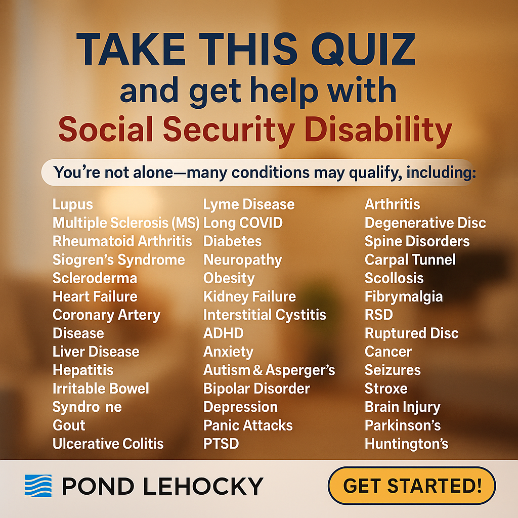 Pond Lehocky Disability Facebook ad: 30 second quiz - No personal info required