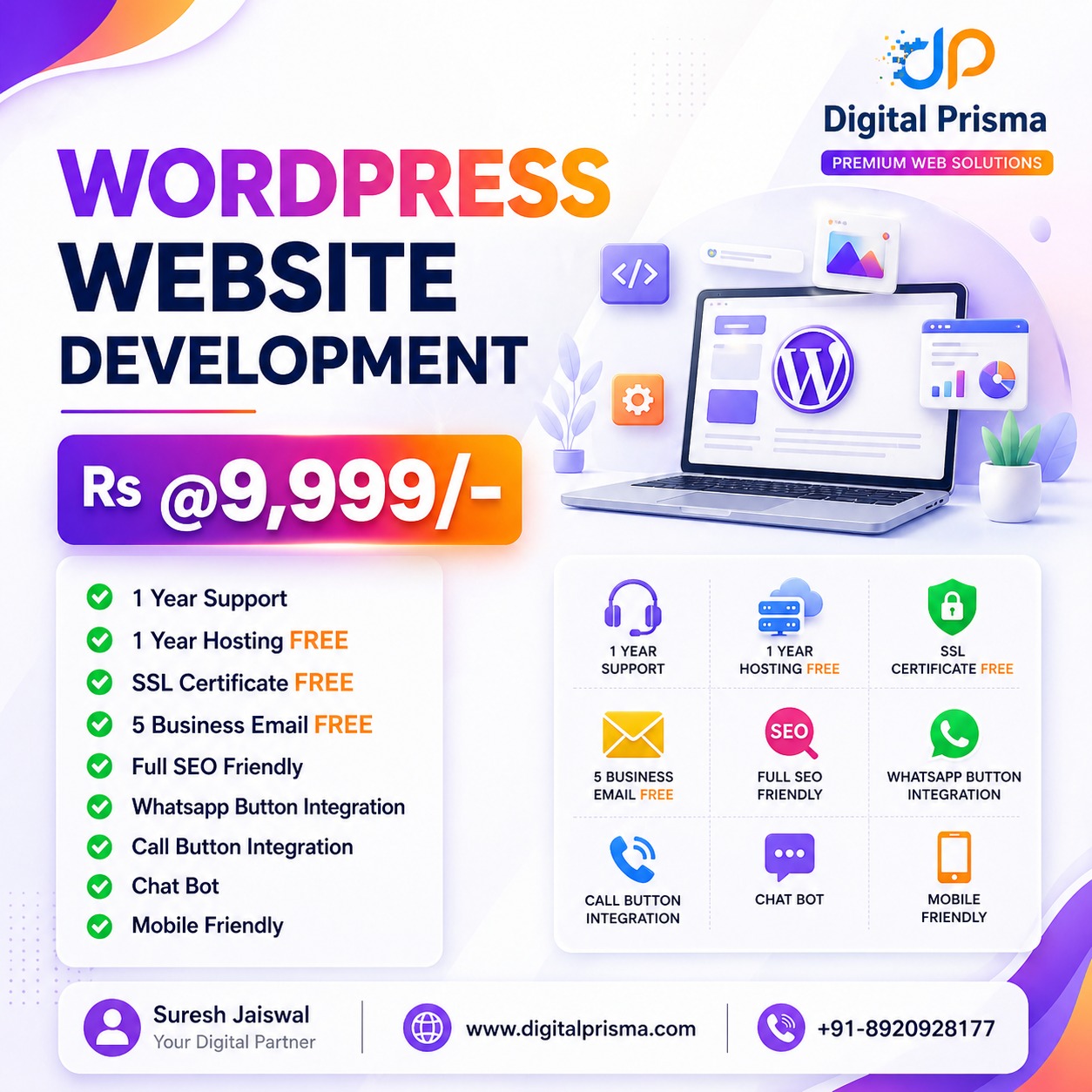 Digital Prisma Agency India Facebook ad: Get Your Dream Website at an Affordable Price!