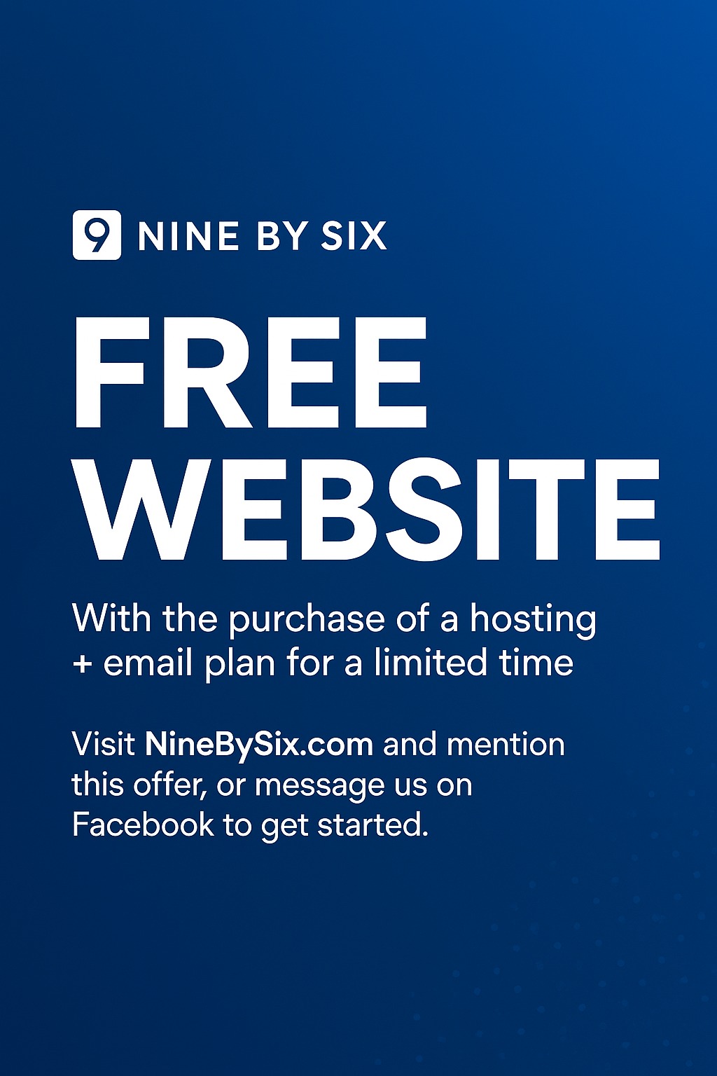 Nine by Six Facebook ad: Get Your Free Website