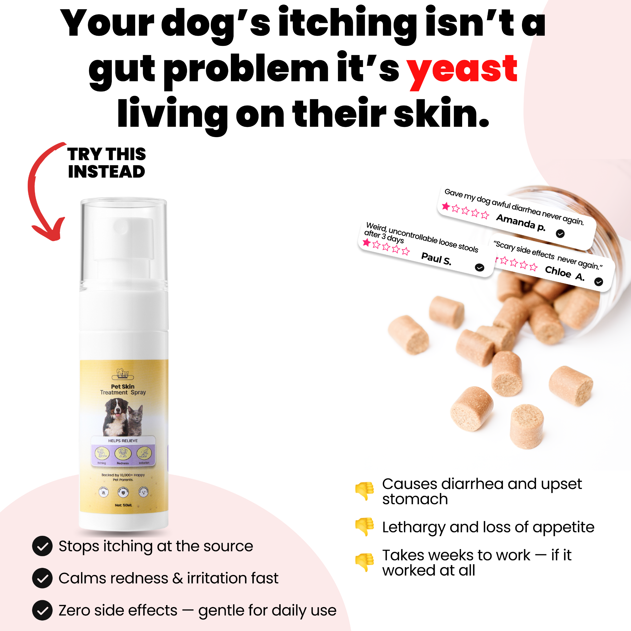 Zoomie Facebook ad: Better Relief. Zero Side Effects.