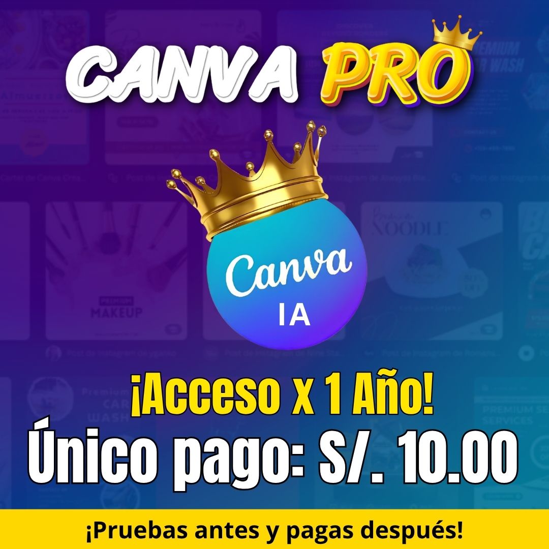 Conecta Facebook ad: Activa Canva Pro por s/.10 hoy