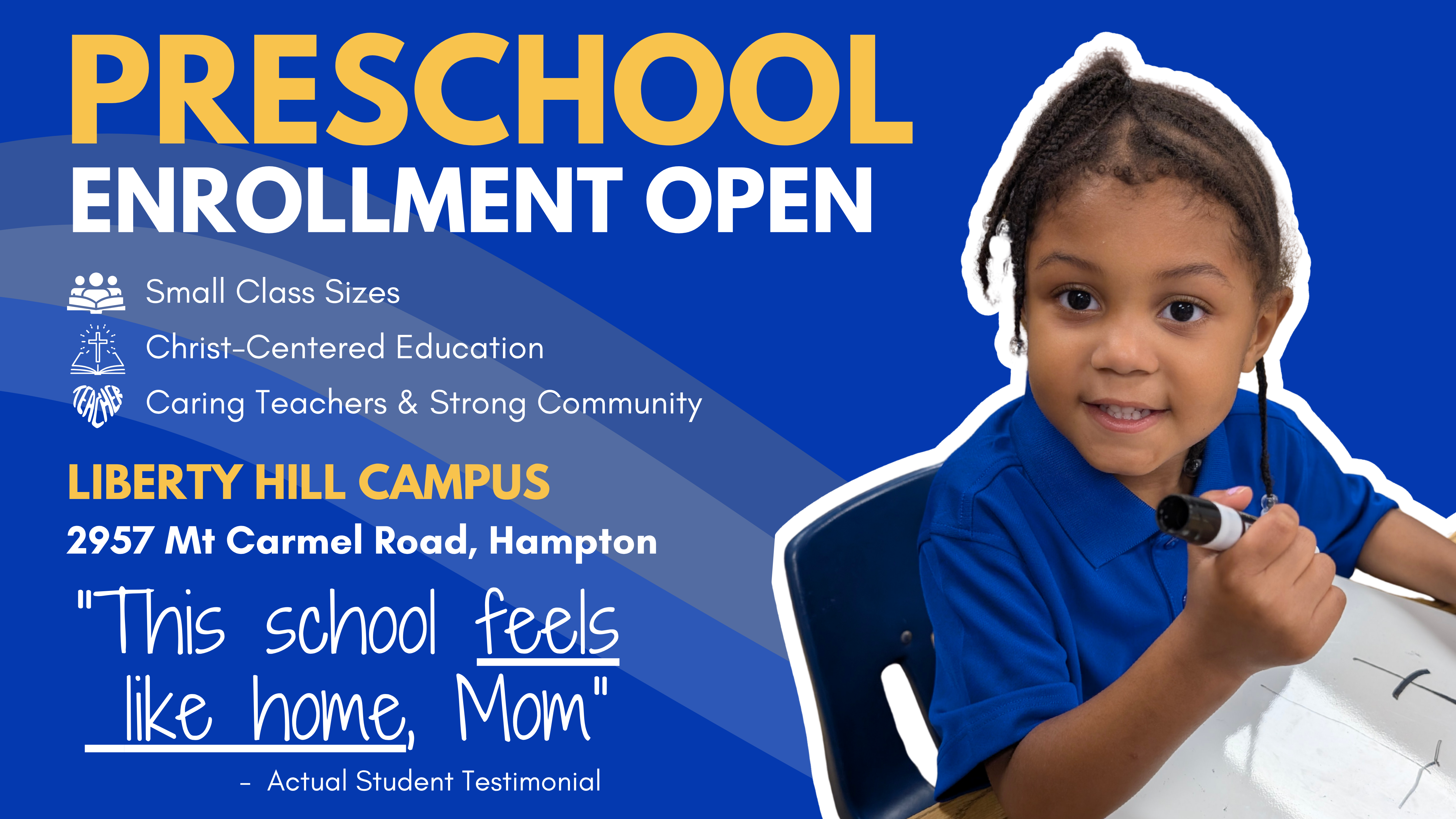 Creekside Christian Academy Facebook ad: Big Dreams Begin Here!