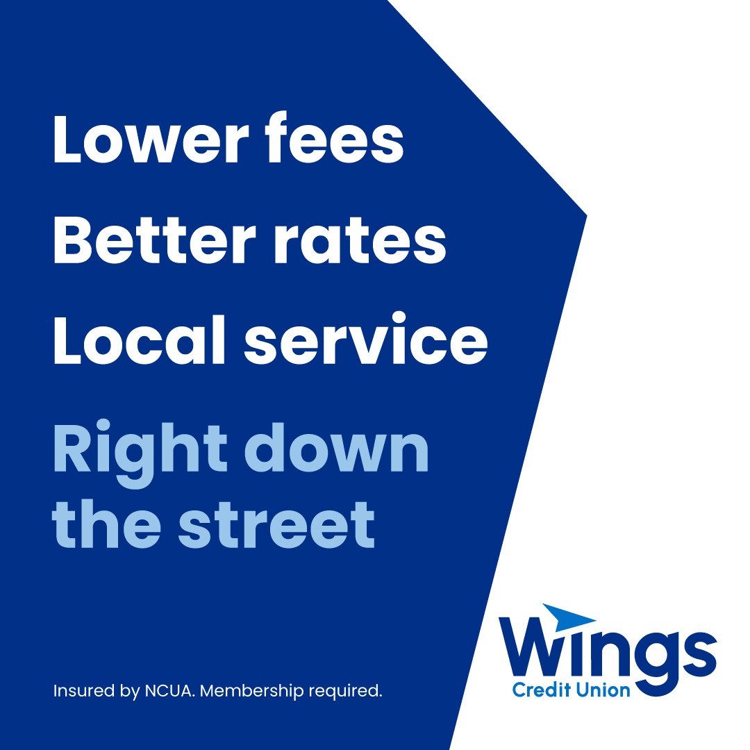 Wings Credit Union Facebook ad: Join Wings today