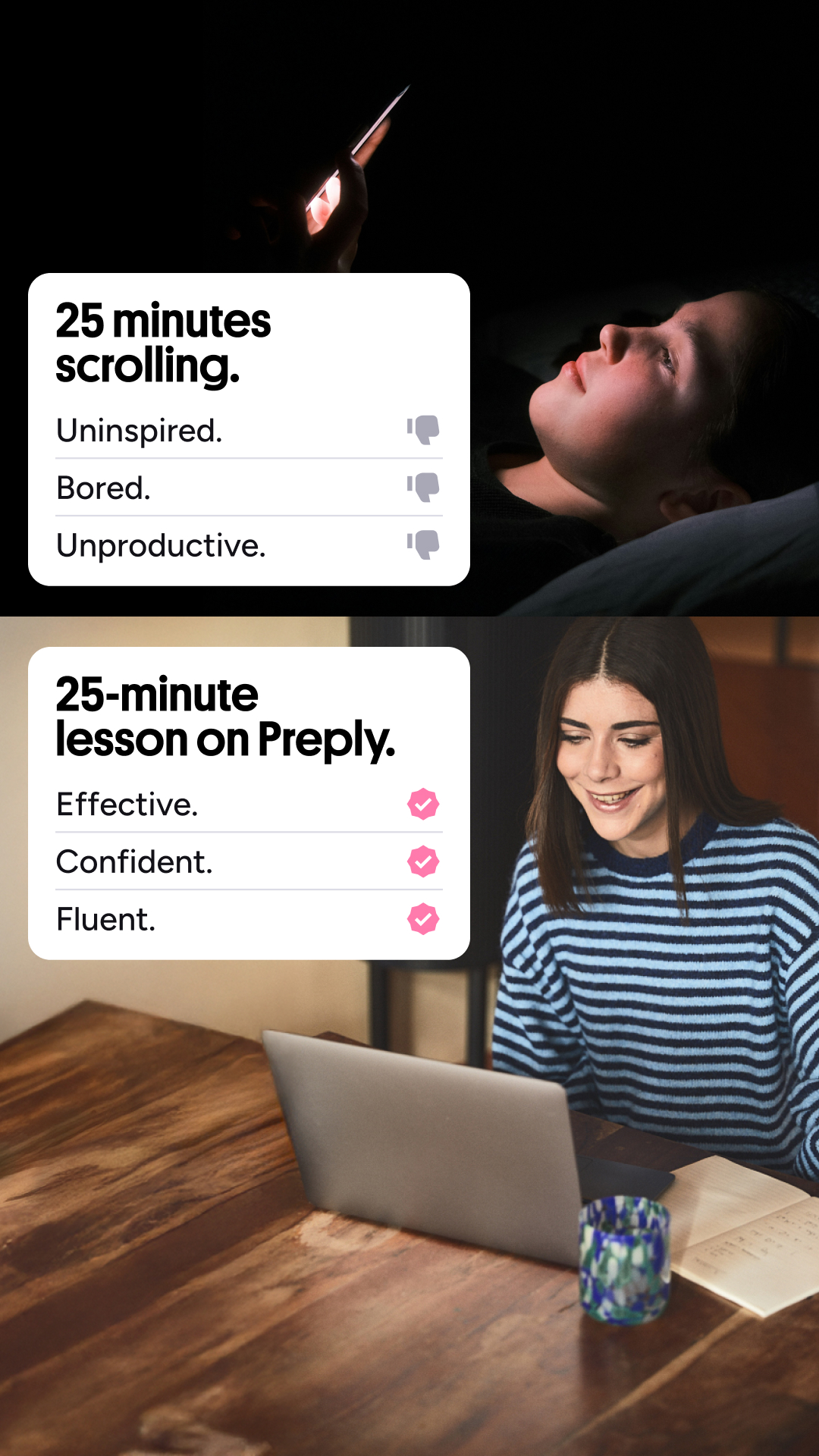 Preply Facebook ad