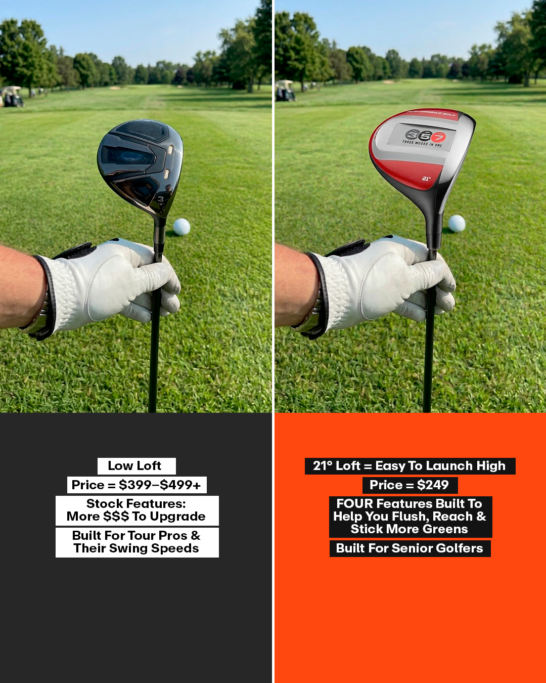 Performance Golf Facebook ad