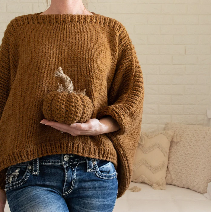StitchVibe Facebook ad: The Easiest Poncho You'll Ever Knit