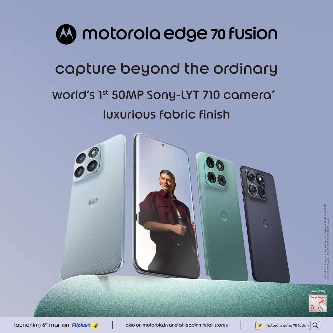 Motorola Facebook ad: Motorola Edge 70 Fusion | Launching 6th Mar