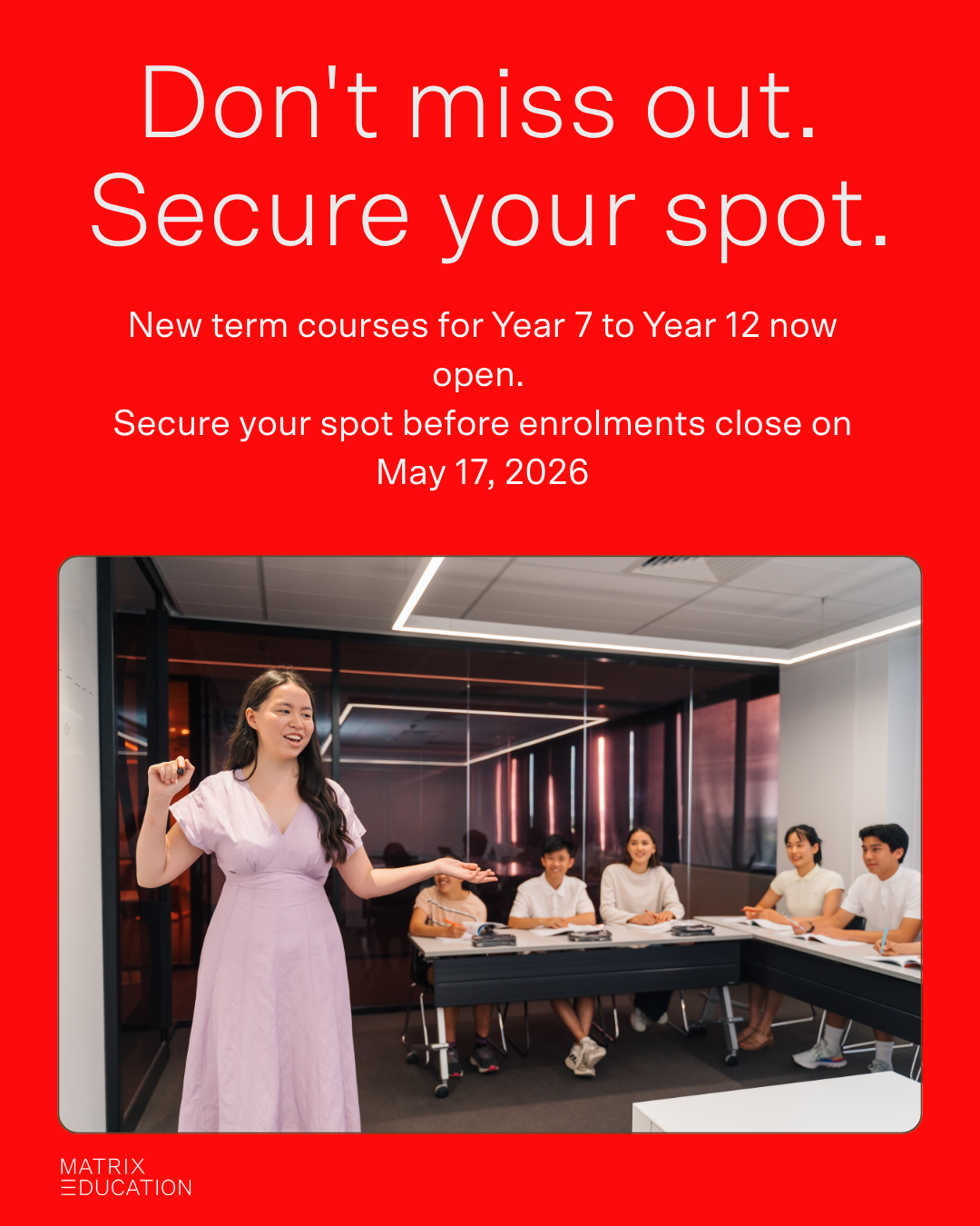 Matrix Education Facebook ad
