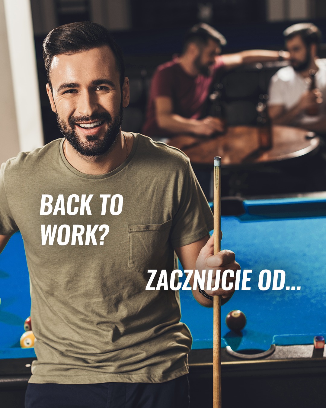 La Sezam - Billiards Club Facebook ad: Wracacie do pracy w biurze?