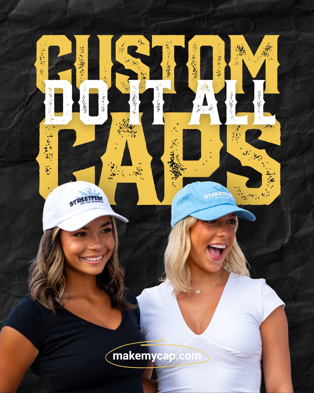 Make My Cap Facebook ad: Giveaways, employee uniforms or customer rewards-custom…