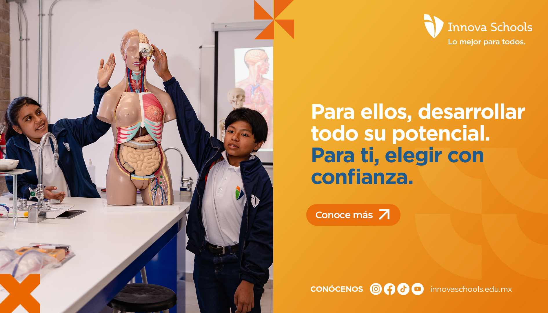 Innova Schools México Facebook ad: Conoce más aquí