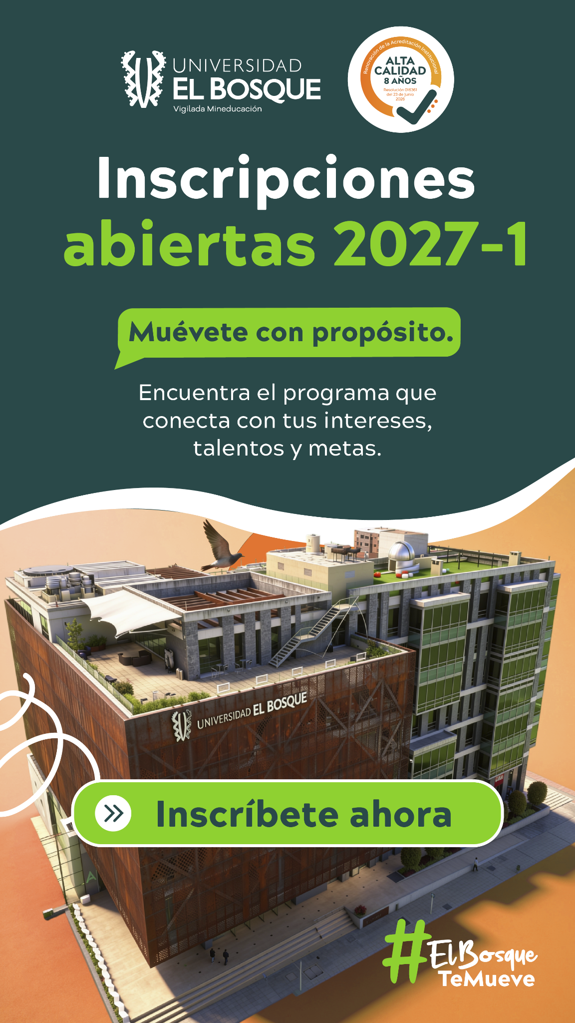 Admisiones Universidad El Bosque Facebook ad: Inscríbete aquí