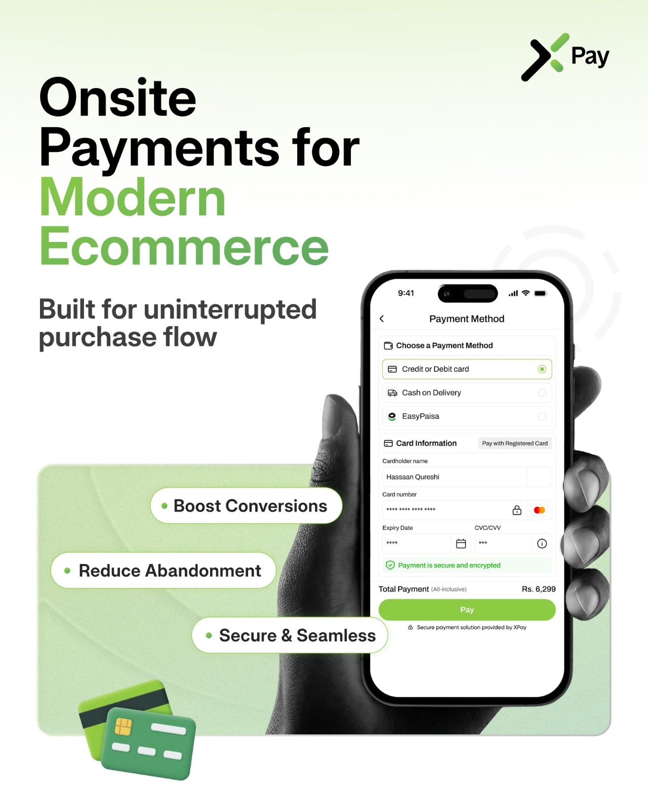 XPay Global Facebook ad: Onsite Payments for Modern Ecommerce