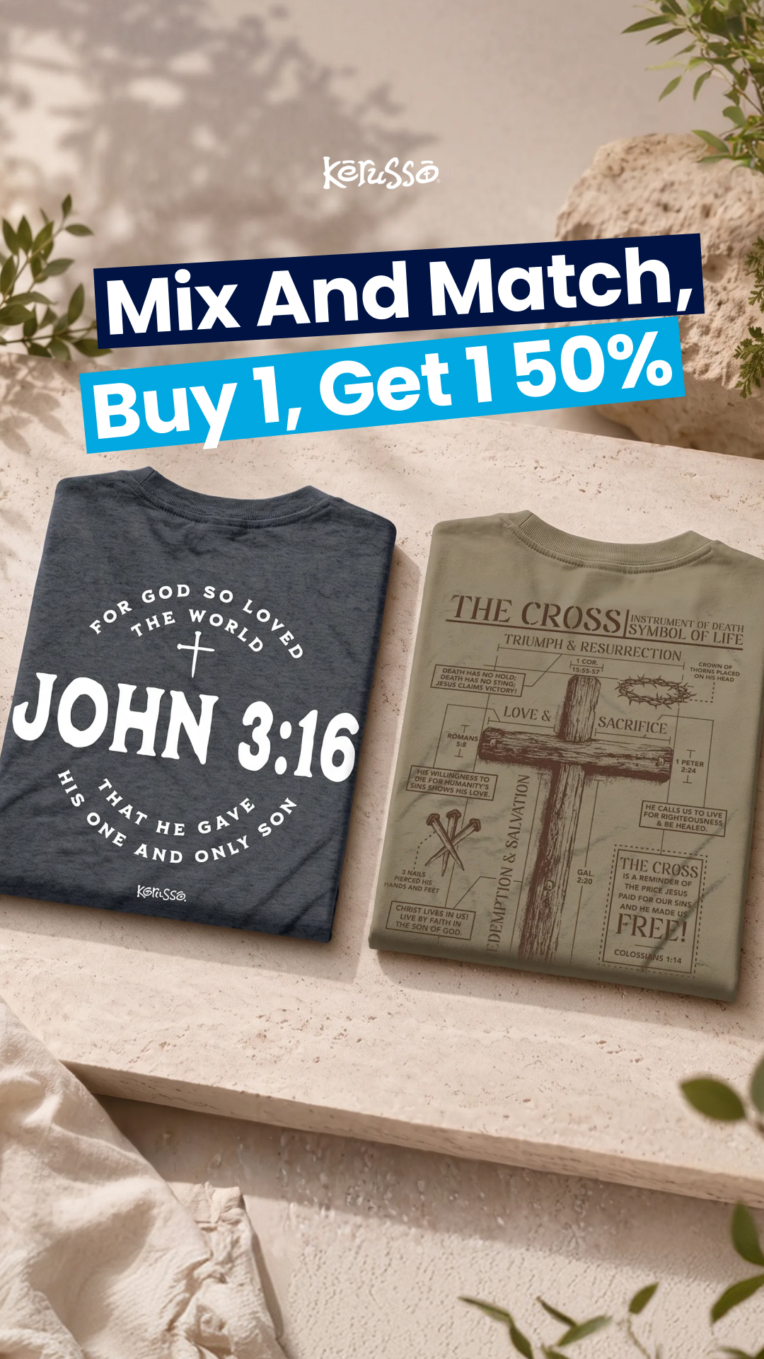 Kerusso Facebook ad: Get Your 2nd Tee 50% Off!