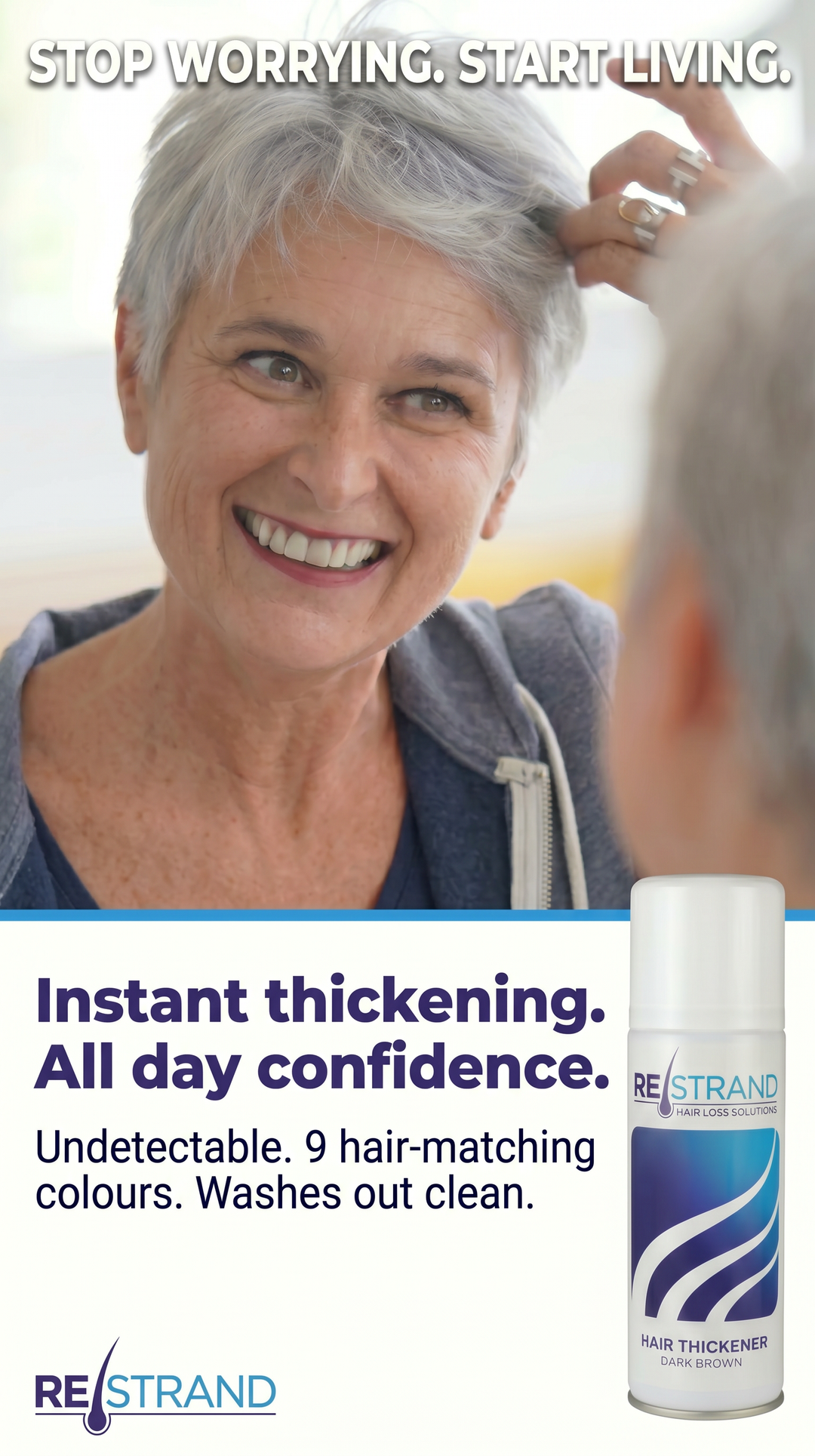 Instant Hair Thickening Spray Facebook ad from Jun 5, 2026