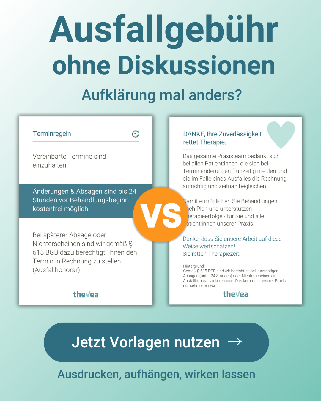thevea Facebook ad: Aushang jetzt kostenlos downloaden