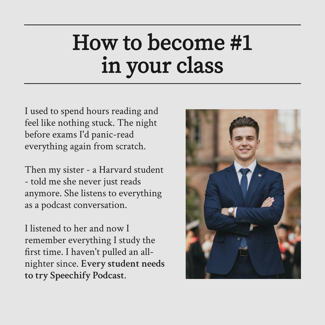 Speechify Facebook ad