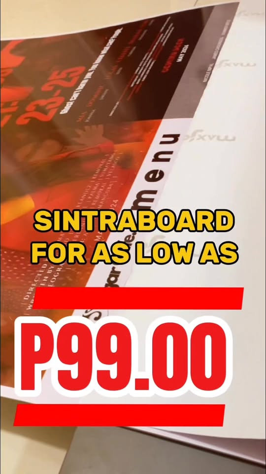 Print It Signworks - Antipolo Facebook ad: SINTRABOARD FOR AS LOW AS P99.00