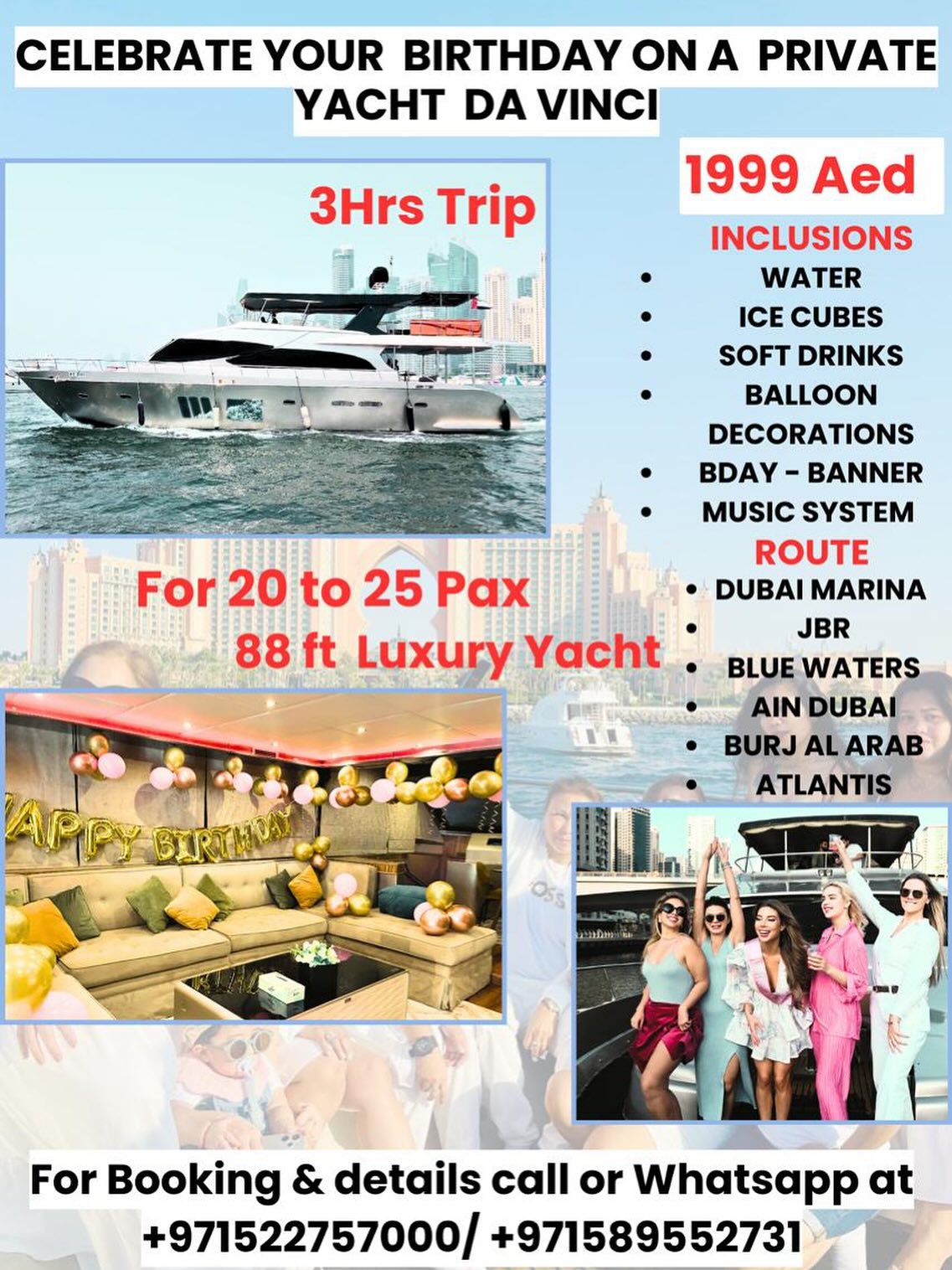 Smart Choice Leisure Yachts & Boats Rental Facebook ad: For Booking and details call or WhatsApp on…
