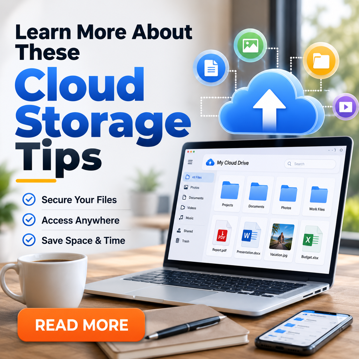 Learn & Evolve Facebook ad: Cloud Storage - A Guide
