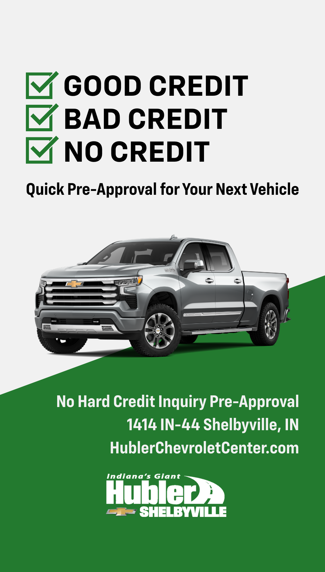 Hubler Chevrolet Center Facebook ad from Sep 3, 2025
