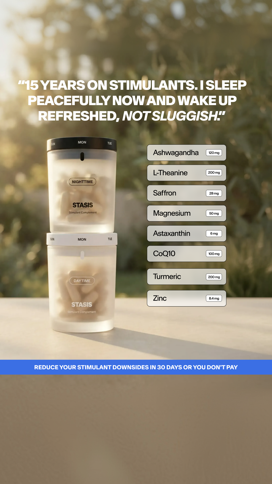 Stasis Facebook ad
