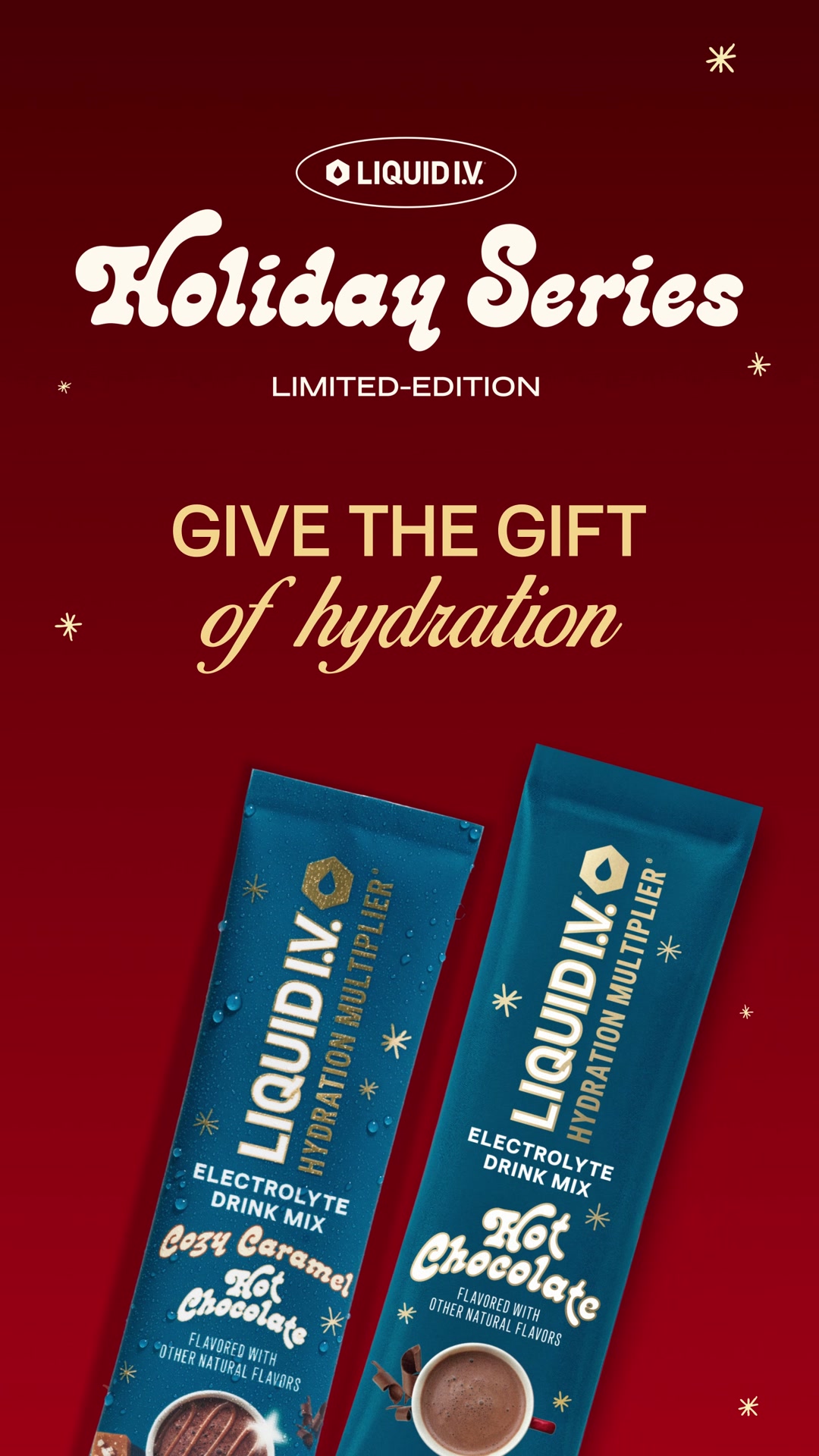 Liquid I.V. Facebook ad: Holiday Flavors, Limited Time