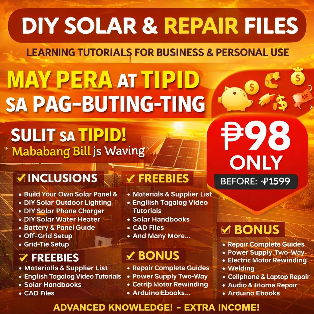 DIY Solar&Repair Files Solutions Facebook ad: Pagod ka na ba sa sobrang taas ng…