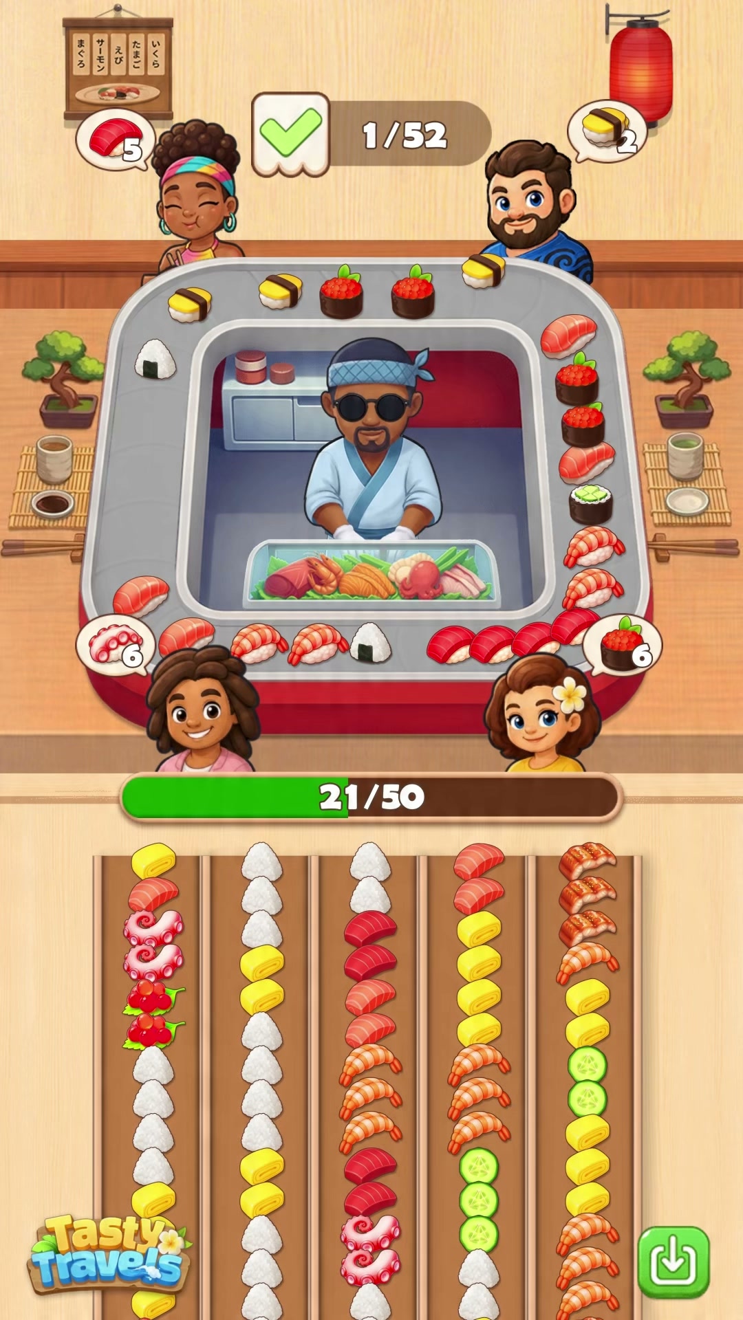 Tasty Travels: Merge Game Facebook ad: Download now to relax!
