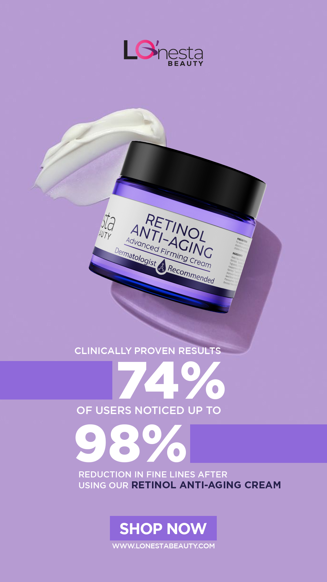 Lonesta Beauty Facebook ad from Feb 22, 2026