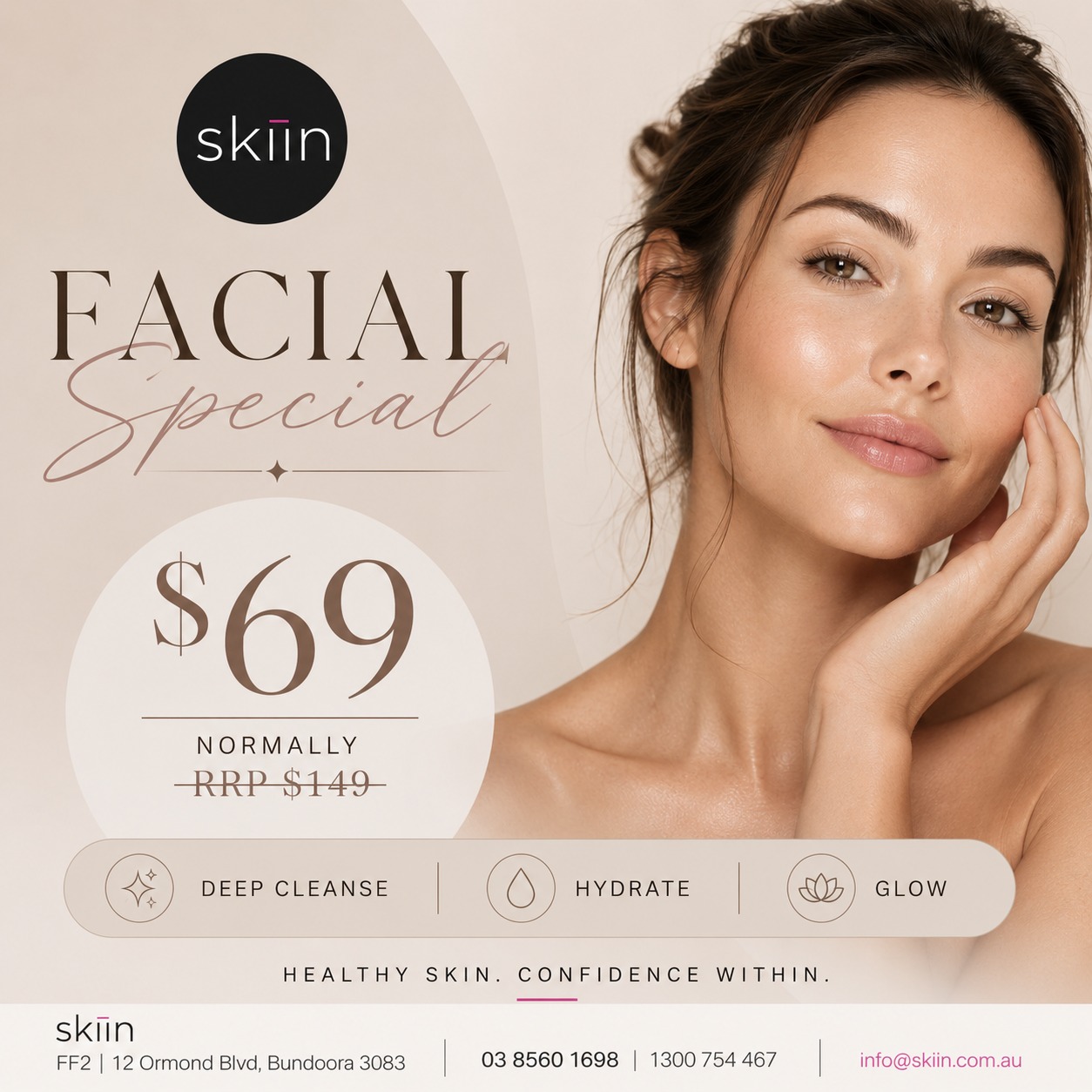 Skiin Center Facebook ad: Skin & Laser Cosmetic Clinic | Experienced Cosmetic Clinic…