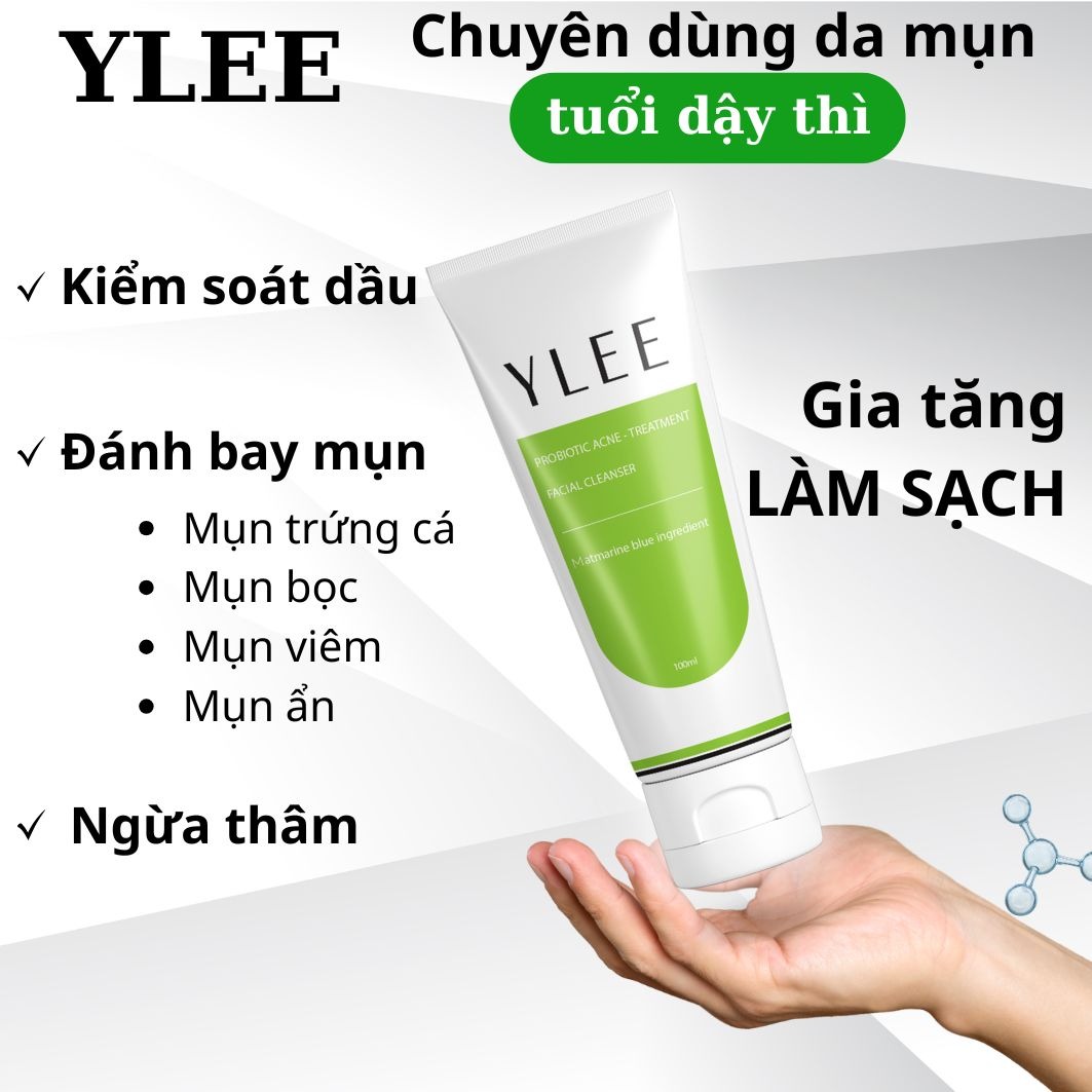 Ylee - Sữa Rửa Mặt Trị Mụn, Mờ Thâm, Sẹo Facebook ad: Sạch mụn, mờ thâm sẹo chỉ sau 1 tuần